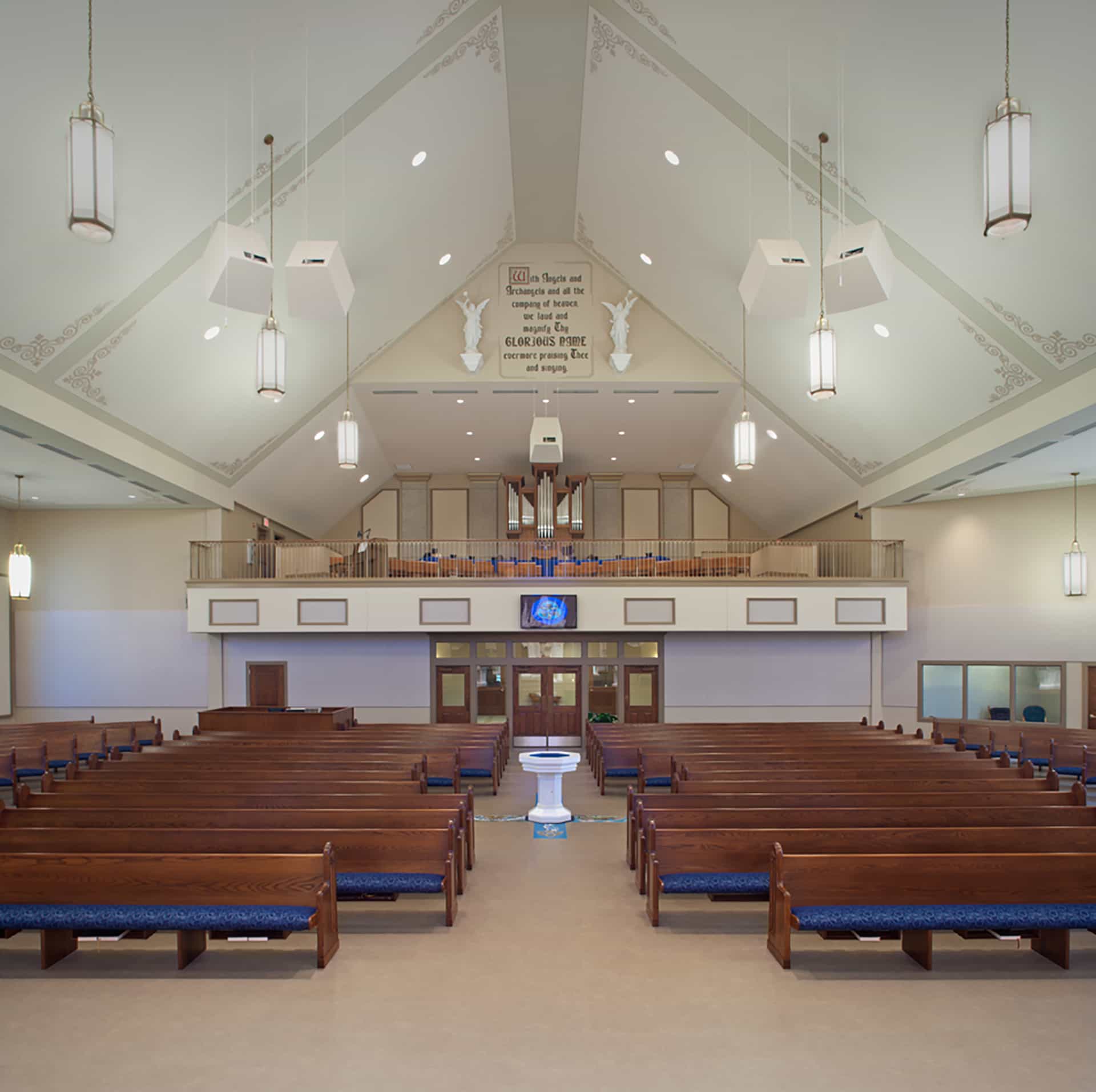 Immanuel Lutheran Church interior view from the altar
