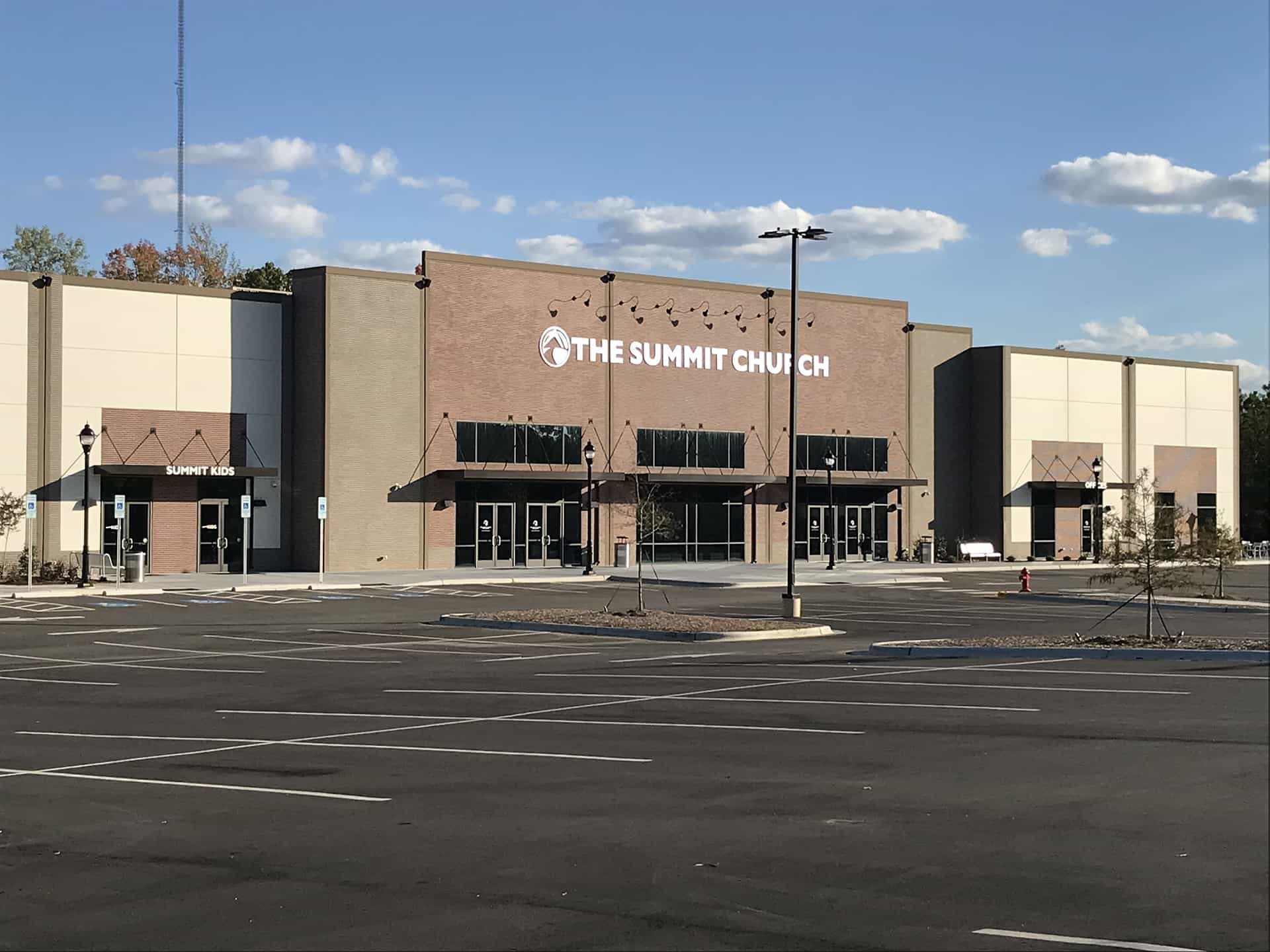 Summit Church parking lot and exterior